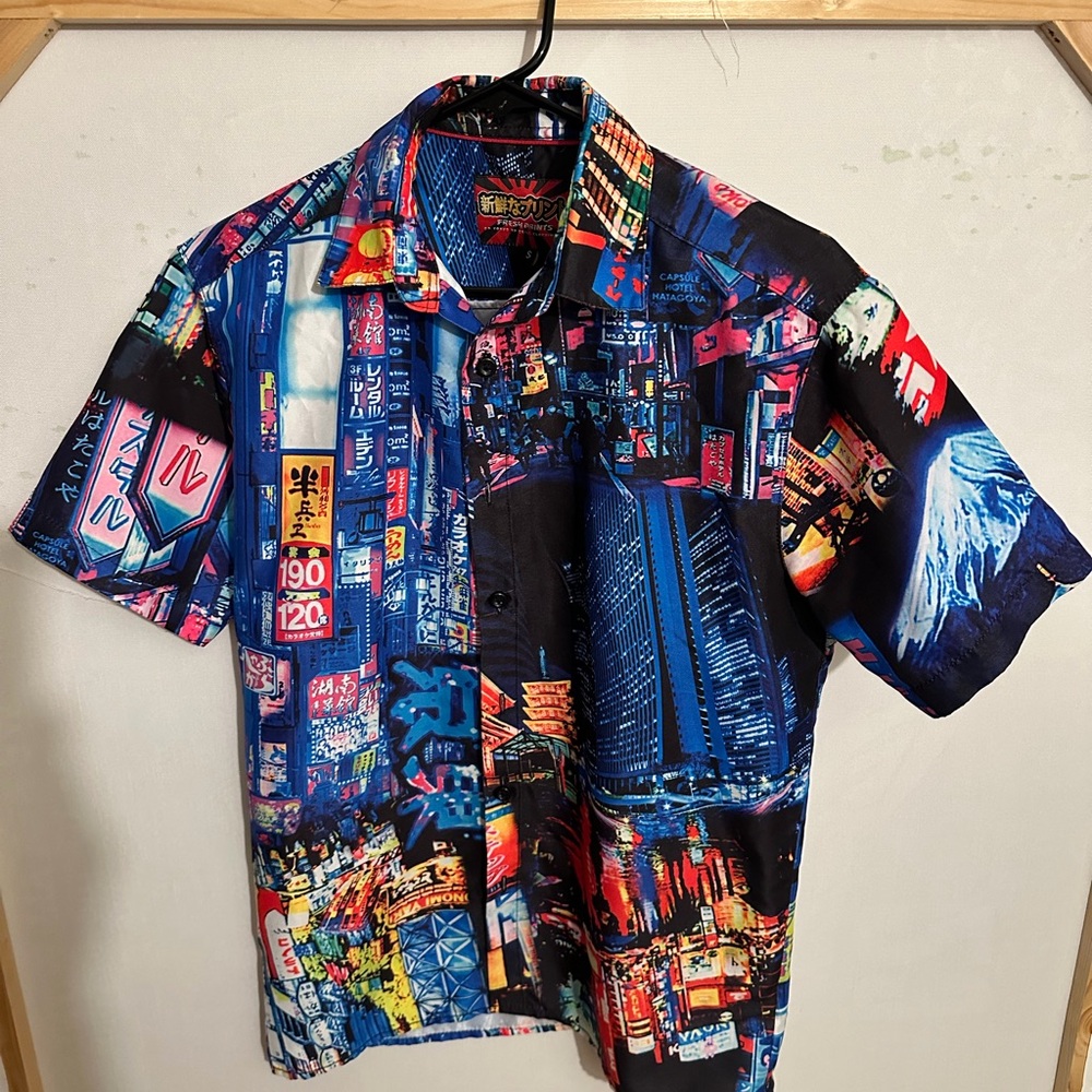 Fresh Prints of Tokyo by Drill Clothing Co. Multicolor Graphic Men's Shirt Small